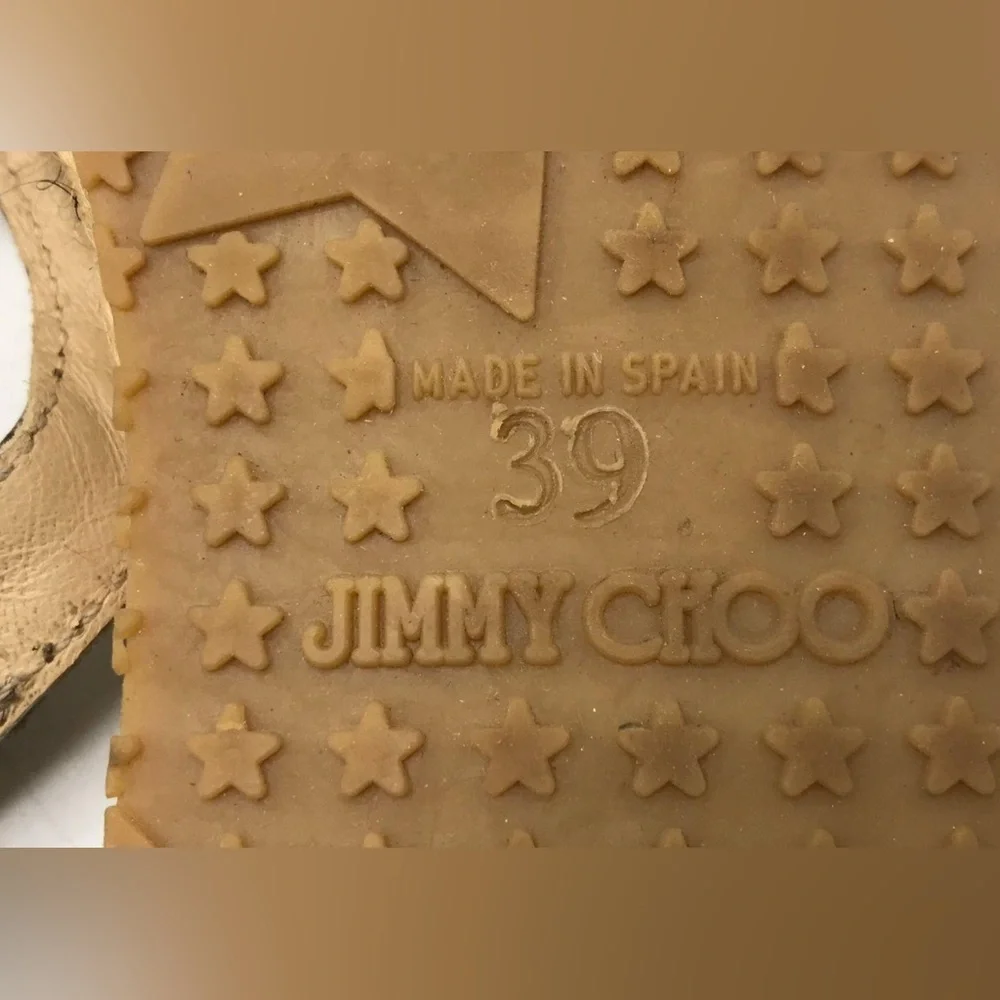 🛑 1 hour sale. Jimmy Choo, size 39EU, Metallic Espadrille Gladiator Sandals - Picture 7 of 14